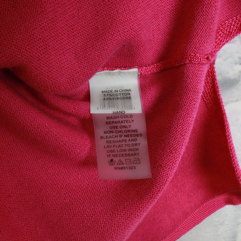 Vince Camuto Pink Rib Knit Folded Loose Turtleneck Short Sleeves Blouse Size S - Picture 7 of 10